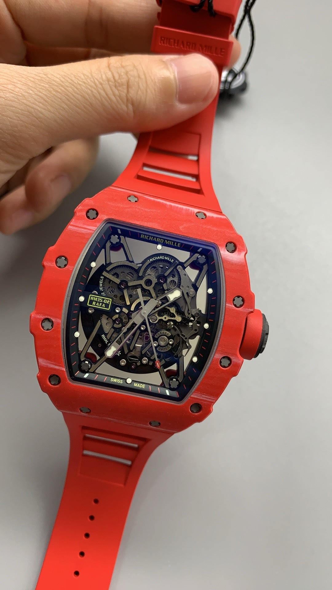 Richard Mille RM35-02 | 42MM | ตัวเรือนคาร์บอนไฟเบอร์ NTPT + ขอบไทเทเนียม | หน้าปัดสเกเลตัน | กลไกอัตโนมัติ RMAL1