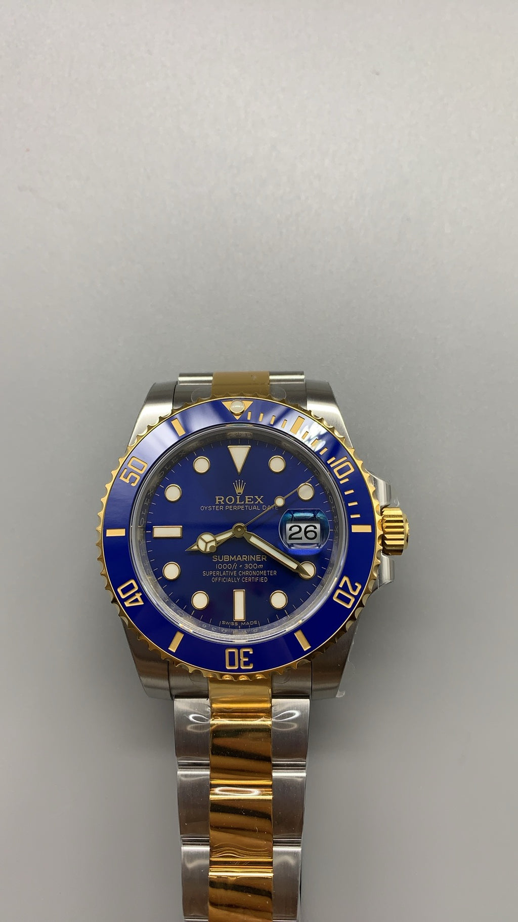 Rolex Submariner 41MM | หน้าปัดสีน้ำเงิน ขอบสีน้ำเงิน | ตัวเรือนทูโทนสแตนเลสเคลือบสีทอง PVD