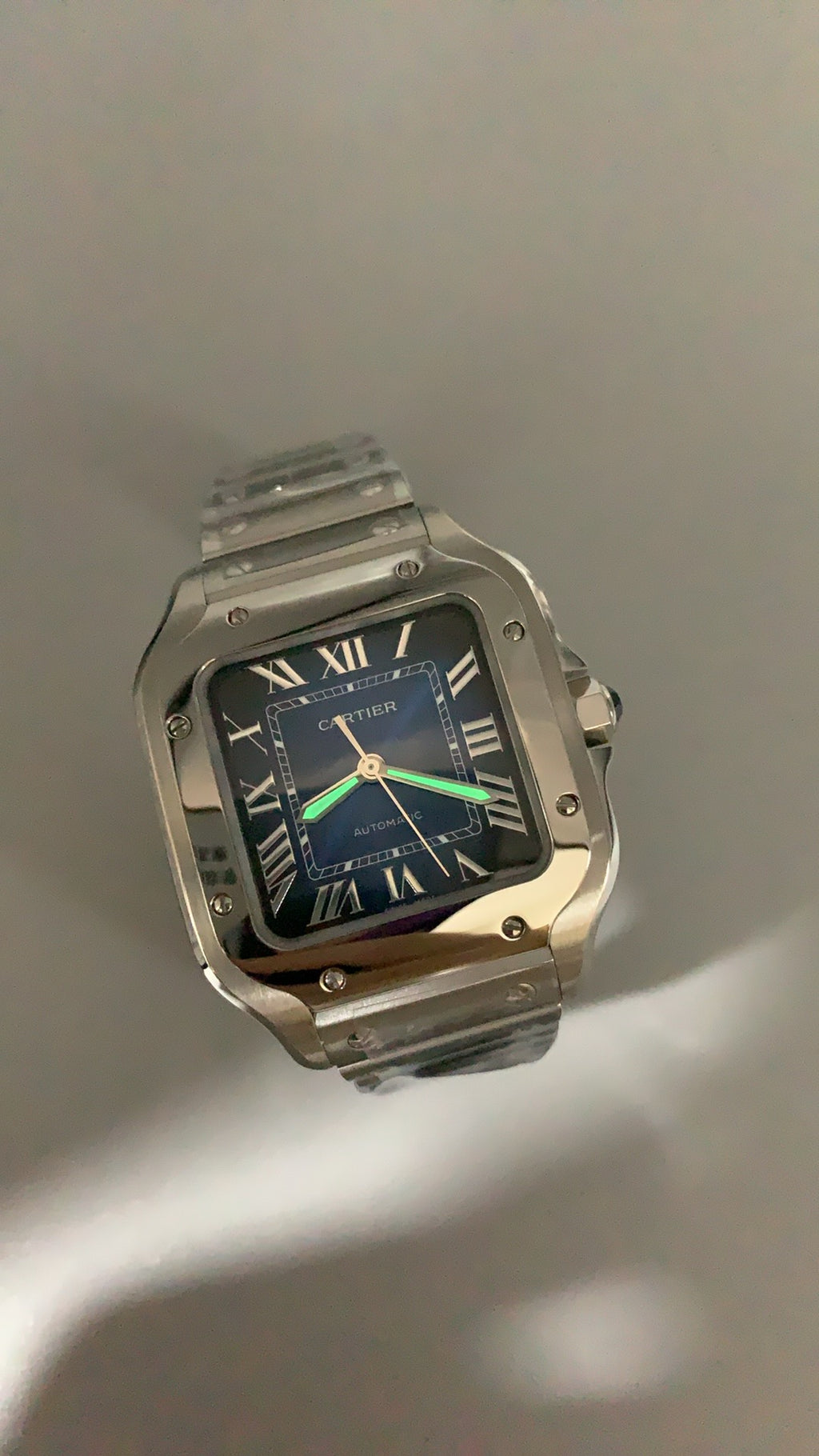 Cartier Santos de Cartier | ขนาด 35 มม. (Medium) | หน้าปัดสีน้ำเงิน | อัตโนมัติ