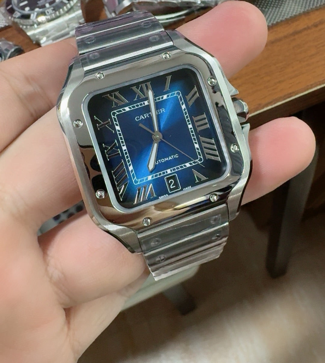 Cartier Santos de Cartier | ขนาด 40 มม. (Large) | หน้าปัดสีน้ำเงิน | อัตโนมัติ