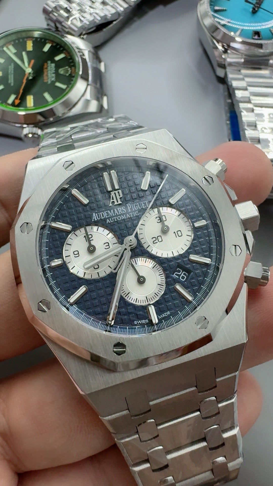 Audemars Piguet Royal Oak 26331ST | 41MM | ตัวเรือนสแตนเลสสตีล | หน้าปัดสีน้ำเงิน | จับเวลา Chronograph | กลไกอัตโนมัติ Cal.2385