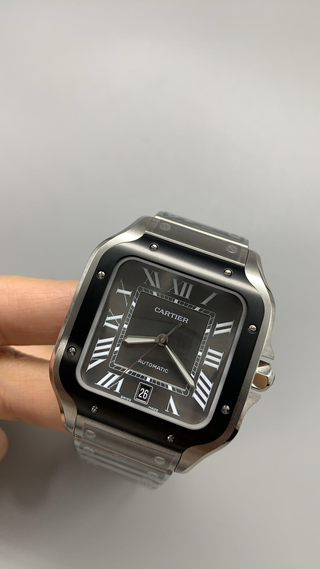 Cartier Santos de Cartier | ขนาด 40 มม. (Large) | ขอบหน้าปัดสีดำ | อัตโนมัติ
