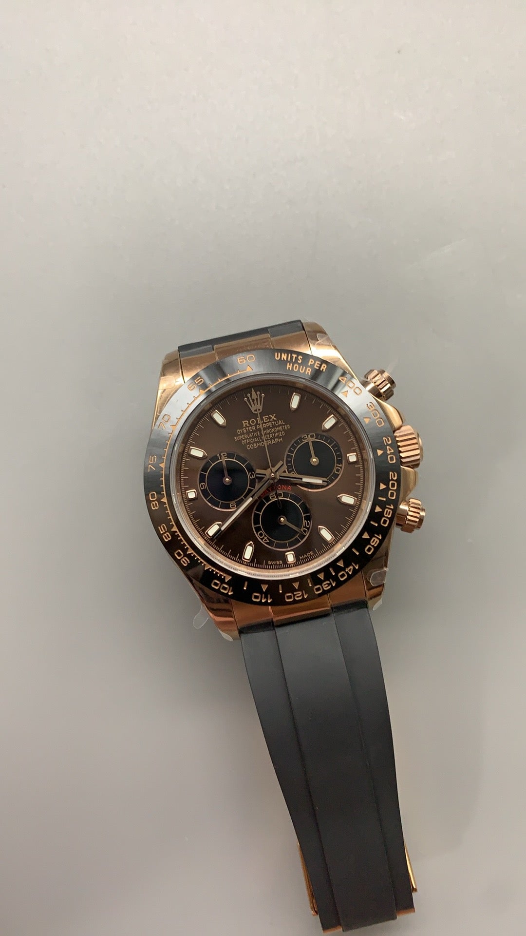 Rolex Daytona 40MM | หน้าปัดสีน้ำตาล | ตัวเรือนสแตนเลสเคลือบสีโรสโกลด์ PVD | กลไกอัตโนมัติ Cal.4130