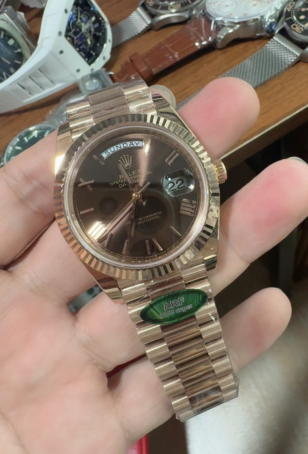 Rolex Day-Date 40MM | โชว์วันและวันที่ | กลไกอัตโนมัติ Cal.3255